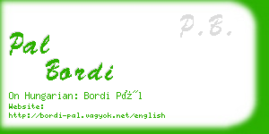 pal bordi business card